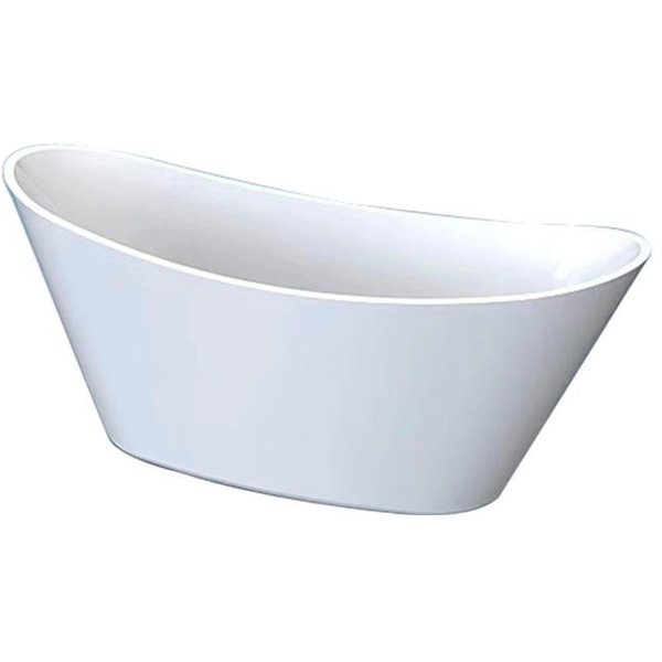 welltime Badewanne Lagos, Freistehend, 170x72x71 (LxBxH), Sanitäracryl, mit Pop Up Ventil