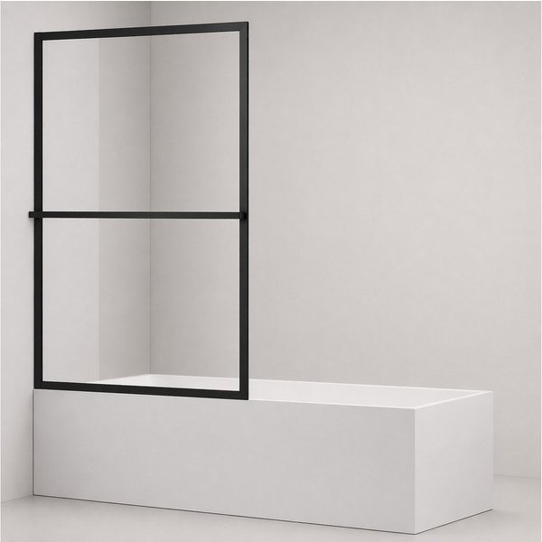 welltime Badewannenaufsatz Block, Einscheibensicherheitsglas, (1 tlg), 6mm ESG und Antikalkversiegelung,extra schlanker Rahmen