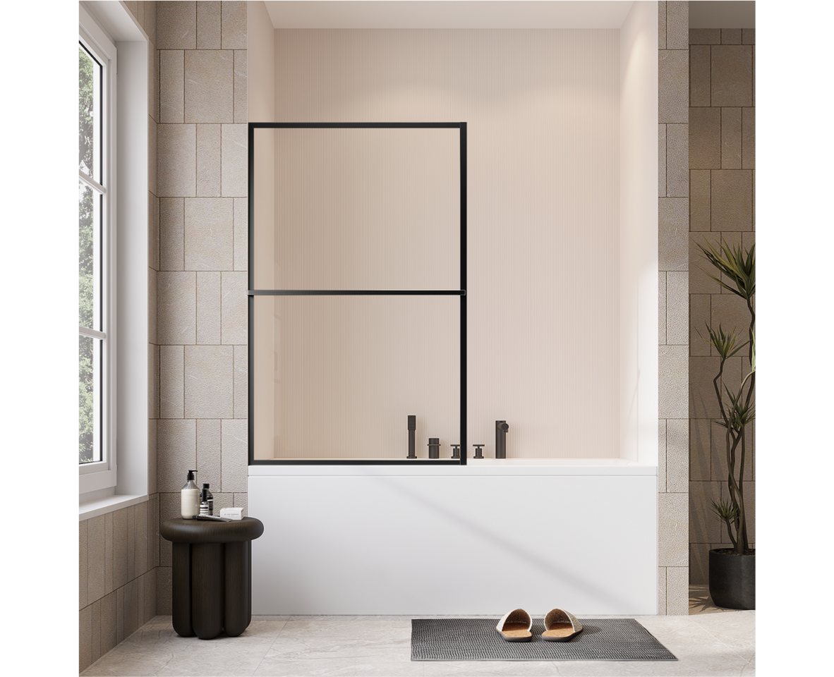 welltime Badewannenaufsatz Block, Einscheibensicherheitsglas, (1 tlg), 6mm ESG und Antikalkversiegelung,extra schlanker Rahmen – Bild 2 von 5