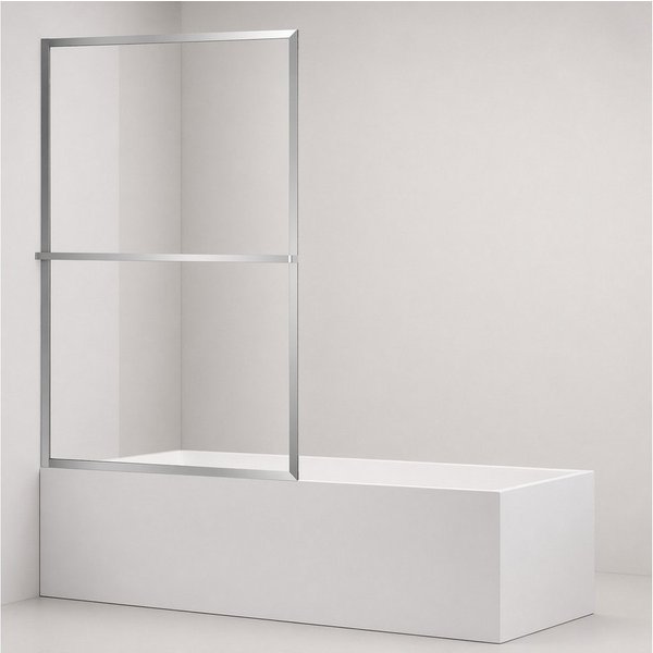welltime Badewannenaufsatz Block, Einscheibensicherheitsglas, (1 tlg), 6mm ESG und Antikalkversiegelung,extra schlanker Rahmen