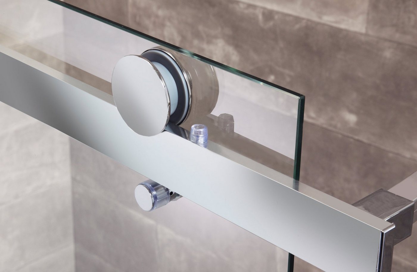 welltime Badewannenaufsatz Mauritius, Einscheibensicherheitsglas, (1 tlg), Duschwand mit Schiebetür, Spritzschutzwand für Badewannen – Bild 3 von 4
