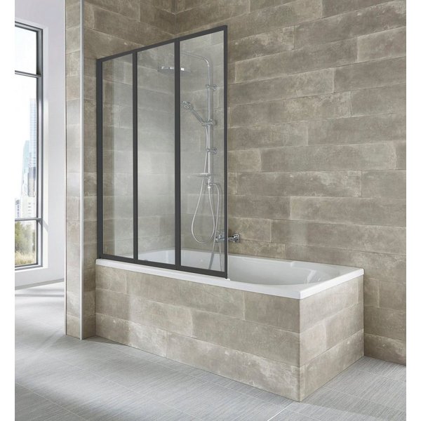 welltime Badewannenaufsatz Nassau, Einscheibensicherheitsglas, (3 tlg), Badewannenfaltwand, Spritzschutzwand für Badewanne, Glaswand