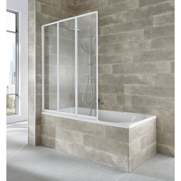 welltime Badewannenaufsatz Nassau, Einscheibensicherheitsglas, (3 tlg), Badewannenfaltwand, Spritzschutzwand für Badewanne, Glaswand