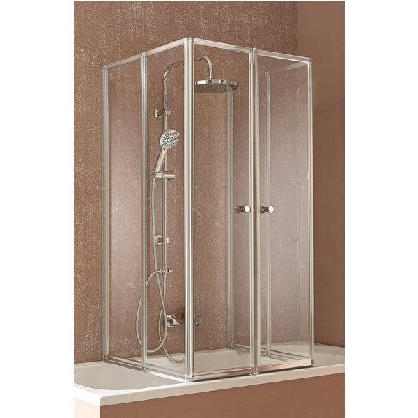 welltime Badewannenaufsatz Summer, Einscheibensicherheitsglas, (6 tlg), Badewannenfaltwand, Glaswand bestehend aus 6 Elementen