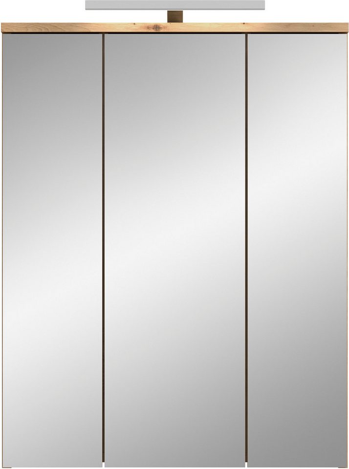 welltime Badezimmerspiegelschrank LUCCA, Breite 60cm, inkl. LED Beleuchtung, 3 Spiegeltüren (Set, 2-St) – Bild 3 von 5