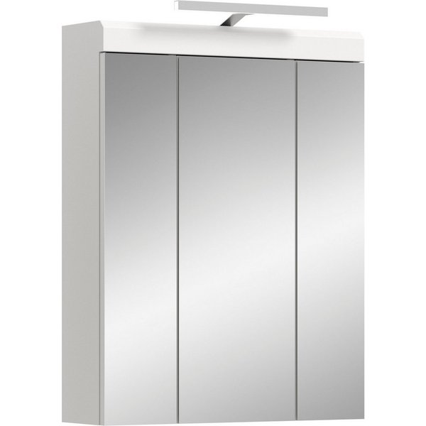 welltime Badezimmerspiegelschrank SIENA, Breite 60cm, inkl. Beleuchtung, 3 Spiegeltüren, 9 Fächer (Set, TOPSELLER) in verschiedenen Farben erhältlich, Badmöbel,