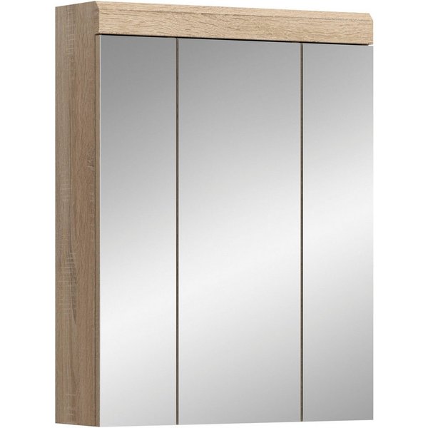 welltime Badezimmerspiegelschrank SIENA, Breite 60cm, 3 Spiegeltüren, 9 Fächer, 6 Einlegeböden (1-St., TOPSELLER) in verschiedenen Farben erhältlich, Badmöbel, 