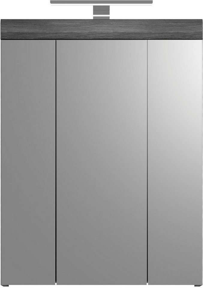 welltime Badezimmerspiegelschrank SIENA, Breite 60cm, inkl. Beleuchtung, 3 Spiegeltüren, 9 Fächer (Set, TOPSELLER) in verschiedenen Farben erhältlich, Badmöbel, – Bild 4 von 5
