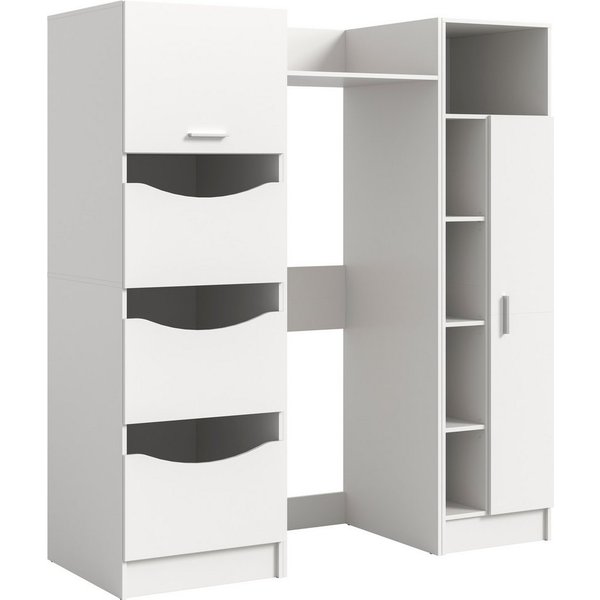 welltime Badmöbel-Set FALAS, 3-teilig, Hauswirtschaftsraum Set, Breite 176 cm, (Set, 3-St., 1x Wäscheschrank, 1x Waschmaschinenumbauschrank, 1x Mehrzweckschrank