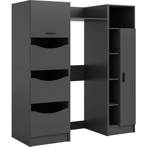 welltime Badmöbel-Set FALAS, 3-teilig, Hauswirtschaftsraum Set, Breite 176 cm, (Set, 3-St., 1x Wäscheschrank, 1x Waschmaschinenumbauschrank, 1x Mehrzweckschrank