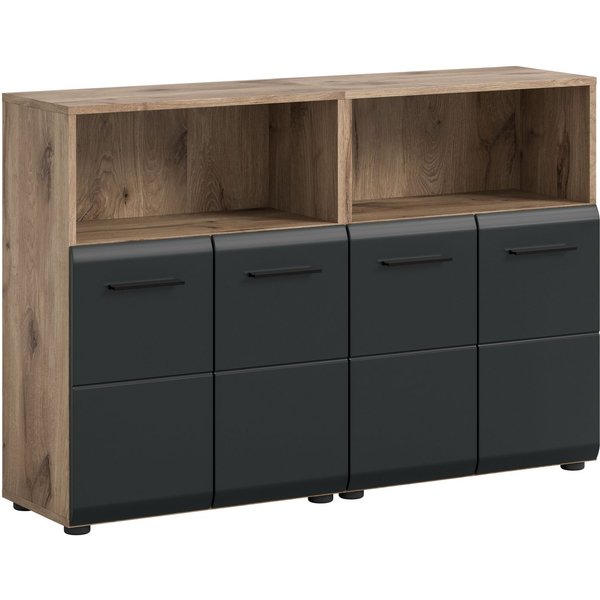 welltime Badmöbel-Set FLORENZ, 2-teilige Badkombination, hochwertige MDF-Front, (Set, 2-St., 2-teiliges Set bestehend aus: 2 Midischrank breit), Bad-Kombination