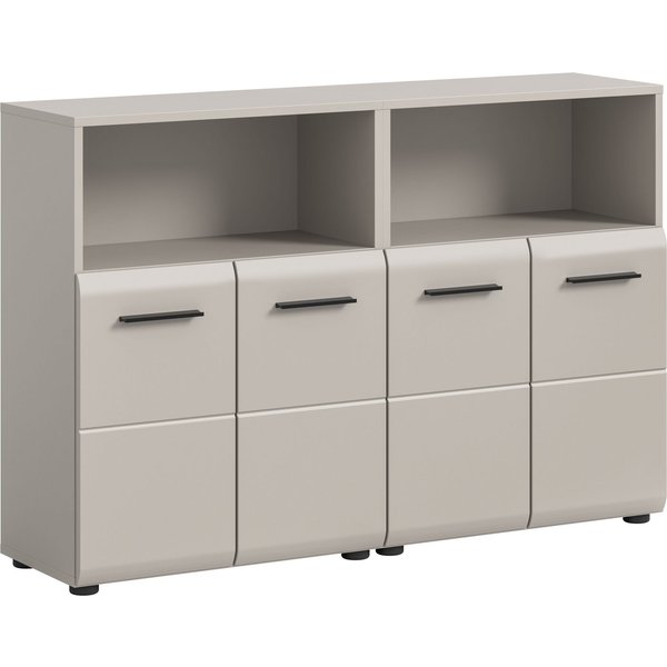 welltime Badmöbel-Set FLORENZ, 2-teilige Badkombination, hochwertige MDF-Front, (Set, 2-St., 2-teiliges Set bestehend aus: 2 Midischrank breit), Bad-Kombination