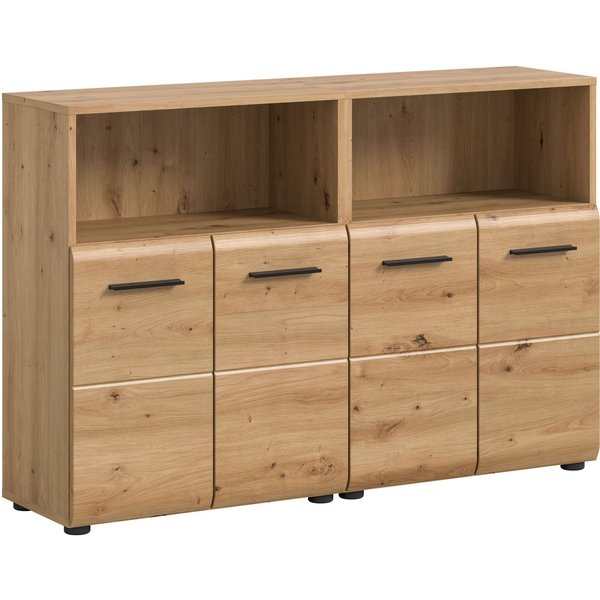 welltime Badmöbel-Set FLORENZ, 2-teilige Badkombination, hochwertige MDF-Front, (Set, 2-St., 2-teiliges Set bestehend aus: 2 Midischrank breit), Bad-Kombination