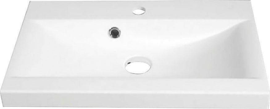 welltime Badmöbel-Set MADRIT, (Komplett-Set, 5-St., mit Waschbecken), Waschtisch inkl. Waschbecken, Badschrank, Hochschrank, Spiegel – Bild 4 von 5