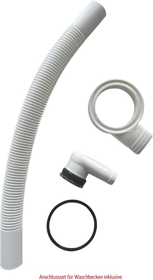 welltime Badmöbel-Set MADRIT, (Komplett-Set, 5-St., mit Waschbecken), Waschtisch inkl. Waschbecken, Badschrank, Hochschrank, Spiegel – Bild 5 von 5