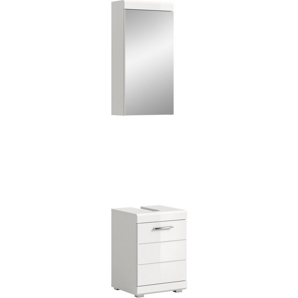 welltime Badmöbel-Set SIENA, 2-teilig, Waschbeckenunterschrank & Spiegelschrank, (TOPSELLER!, individuell um weitere Artikel der Serie SIENA erweiterbar), Badmö