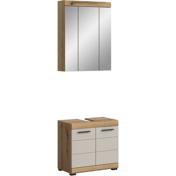 welltime Badmöbel-Set SIENA, 2 tlg., bestehend aus: Waschbeckenunterschrank, Spiegelschrank, (Set, 2-St., TOPSELLER), in verschiedenen Farben erhältlich, Badmöb