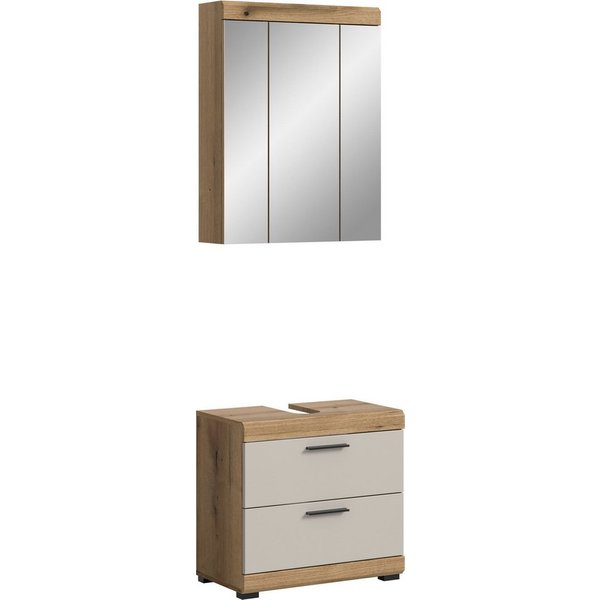welltime Badmöbel-Set SIENA, 2 tlg., bestehend aus: Waschbeckenunterschrank, Spiegelschrank, (Set, 2-St., TOPSELLER), in verschiedenen Farben erhältlich, Badmöb