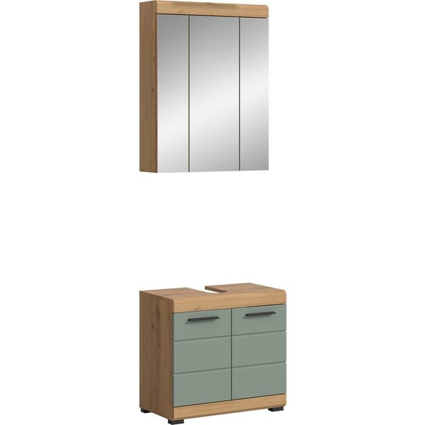 welltime Badmöbel-Set SIENA, 2 tlg., bestehend aus: Waschbeckenunterschrank, Spiegelschrank, (Set, 2-St., TOPSELLER), in verschiedenen Farben erhältlich, Badmöb