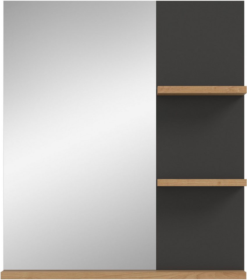 welltime Badspiegel REHAT, Breite 63 cm, mit 3 Ablageböden, hochwertiges Spiegelglas, Badmöbel, Spiegel, Wandspiegel, Bad, Badezimmer – Bild 3 von 5