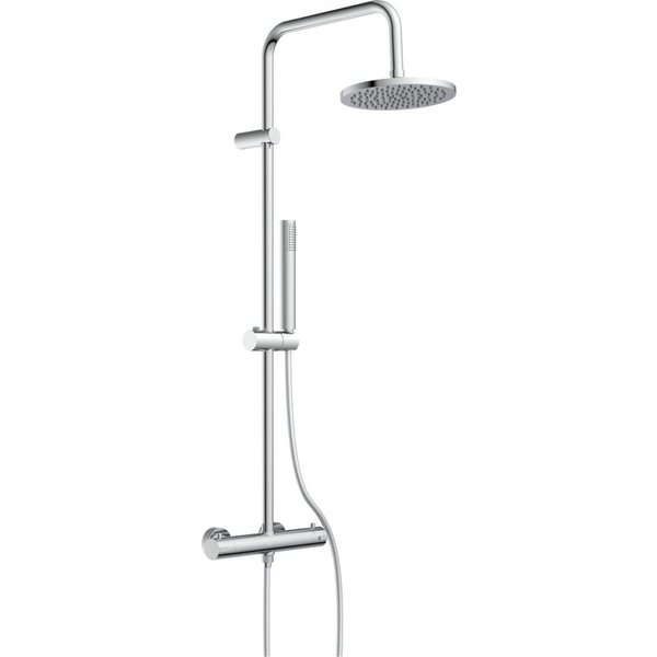 welltime Brausegarnitur Porto, Höhe 101 cm, 1 Strahlart(en), Duschsystem inkl. Thermostat mit Sicherheitssperre bei 38 °C, extra langer Schlauch