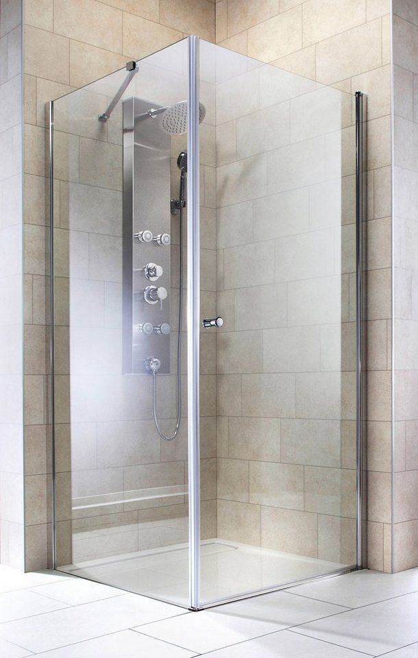 welltime Eckdusche Florenz 2.1, BxT: 90x90 cm, Sicherheitsglas, Hebe-Senk-Mechanismus, barrierefrei einbaubar, mit Drehtüren – Bild 3 von 5