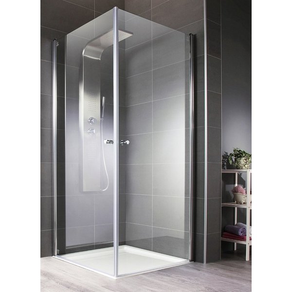 welltime Eckdusche Florenz 2.2, BxT: 90x90 cm, Sicherheitsglas, Hebe-Senk-Mechanismus, mit Drehtüren