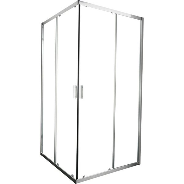 welltime Eckdusche New Summer, BxT: 100x100 cm, Einscheibensicherheitsglas, verbessertes Rollensystem, hochwertiger Aluminiumrahmen, 6mm ESG