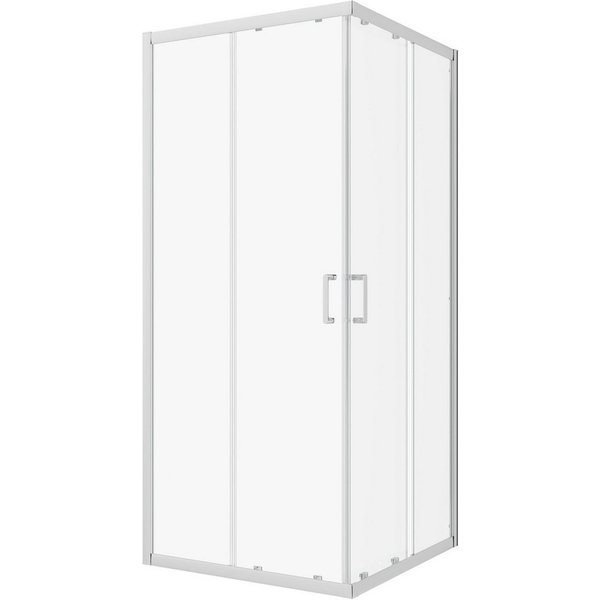 welltime Eckdusche New Trento, BxT: 100x100 cm, Einscheibensicherheitsglas, Extrahohe 195cm, 6mm ESG, verbessertes Rollensystem