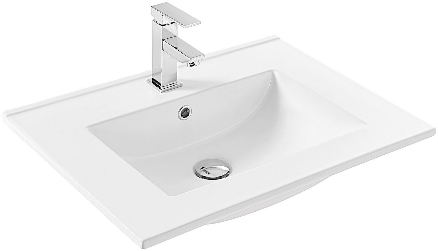 welltime Einbauwaschbecken Trento, Mit Nano Glasur in 61,81,101cm erhältlich. – Bild 4 von 5
