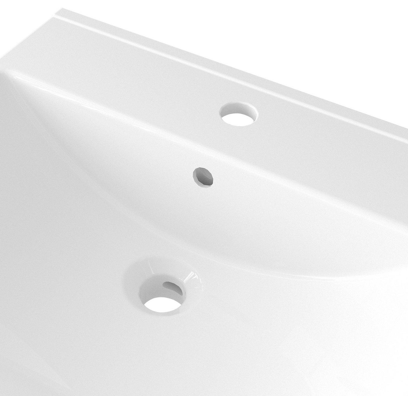 welltime Einbauwaschbecken Trento Deluxe, Mit Nano Glasur in 51,61,81,101 und 121cm erhältlich. – Bild 3 von 5