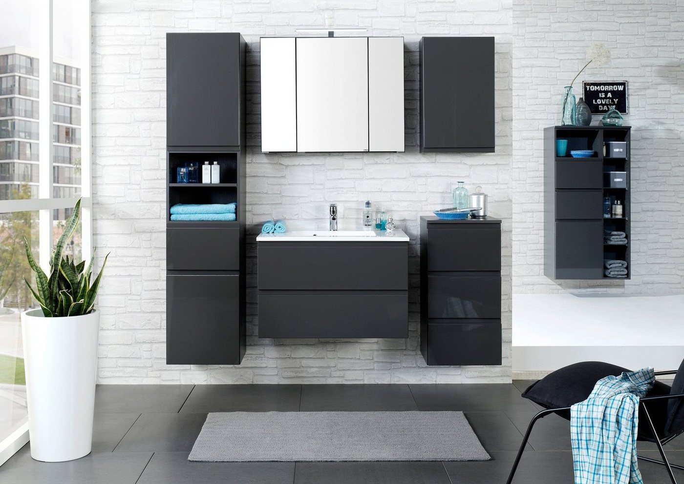 welltime Hängeschrank Cardiff Breite 40 cm, mit Softclose-Funktion – Bild 2 von 2