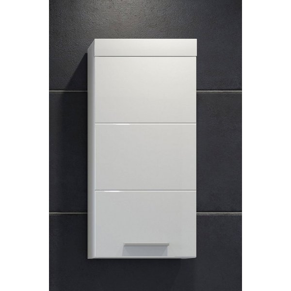 welltime Hängeschrank Dormoletto Weißer Badschrank mit waagerechter Fräsung - Maße (B/T/H) 35/16/75 cm