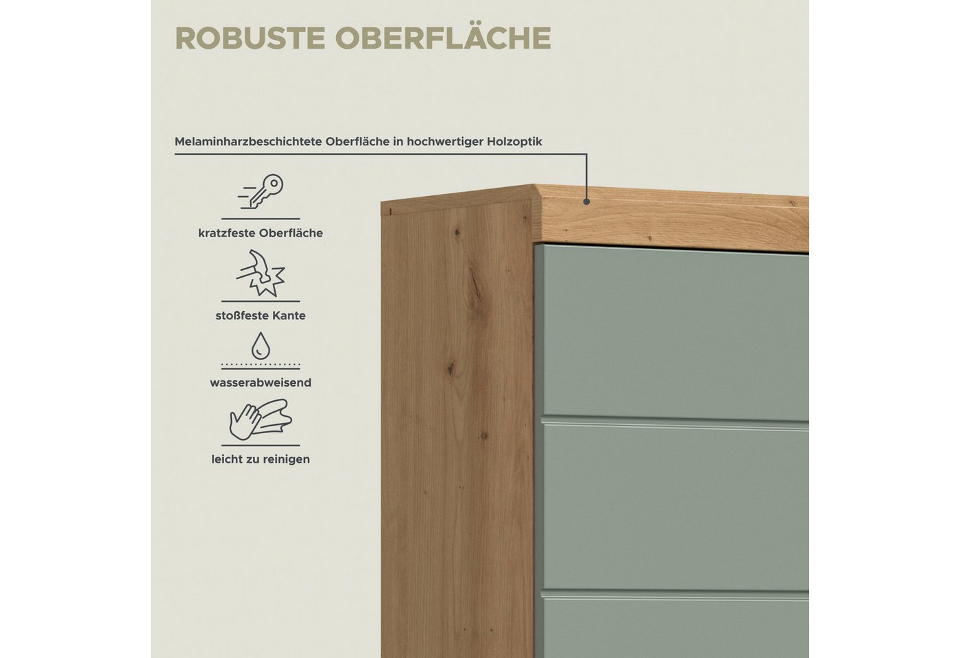 welltime Hängeschrank SIENA, Breite 37cm, 1 Tür, 1 offenes Fächer, 1 Einlegeboden, MDF-Front (1-St., TOPSELLER) in verschiedenen Farben erhältlich, Badmöbel, Ba – Bild 4 von 5