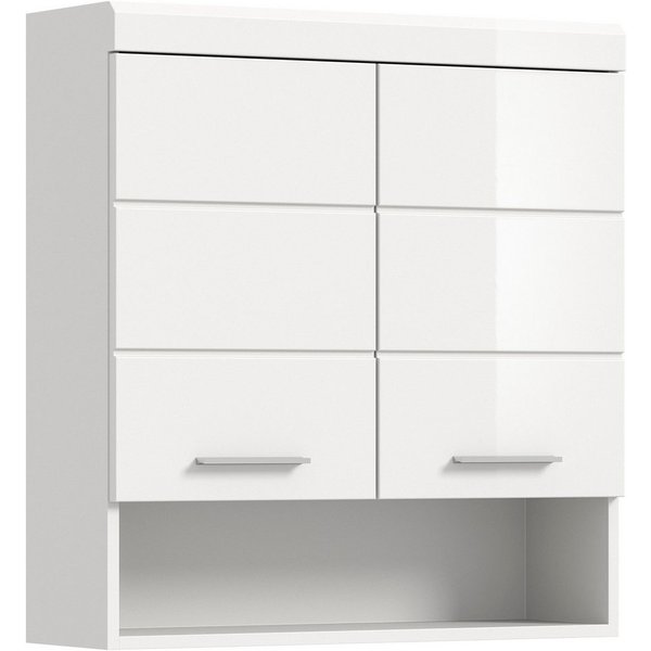 welltime Hängeschrank SIENA, Breite 74cm, 2 Türen, 1 offenes Fächer, MDF-Front (TOPSELLER) in verschiedenen Farben erhältlich, Badmöbel, Badschrank, Schrank, Ba