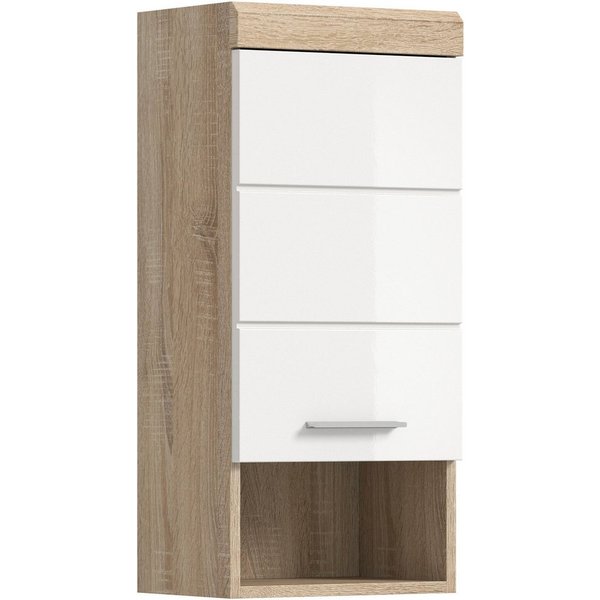 welltime Hängeschrank SIENA, Breite 37cm, 1 Tür, 1 offenes Fächer, 1 Einlegeboden, MDF-Front (1-St., TOPSELLER) in verschiedenen Farben erhältlich, Badmöbel, Ba