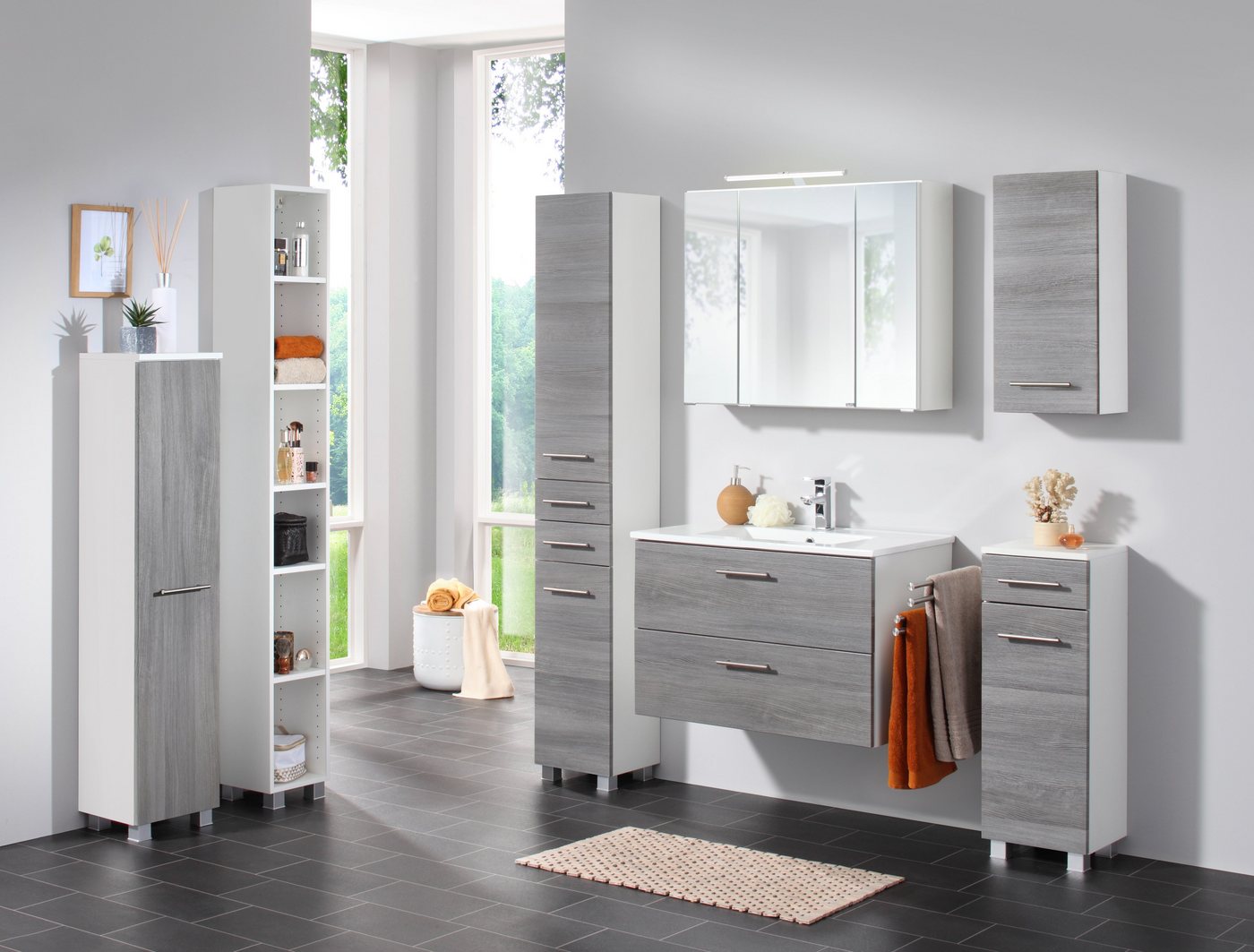 welltime Hängeschrank Trento, verschiedene Ausführungen und Farben Badmöbel, Breite 30 cm, 1 Tür, 2 Einlegeböden, Made in Germany – Bild 2 von 5