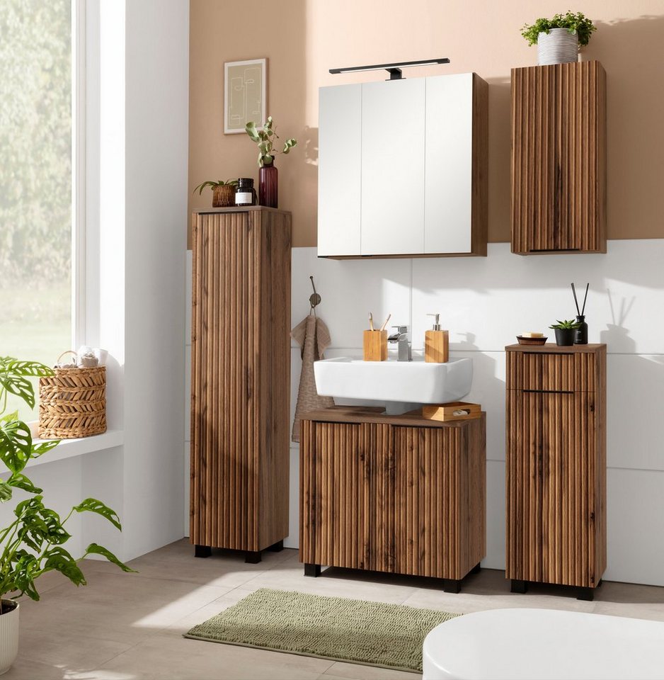 welltime Hängeschrank Trento, verschiedene Ausführungen und Farben Badmöbel, Breite 30 cm, 1 Tür, 2 Einlegeböden, Made in Germany – Bild 2 von 5