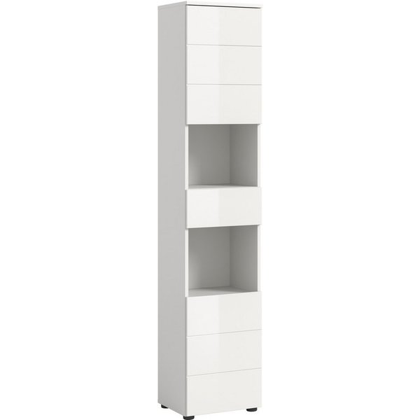welltime Hochschrank BIEL, Höhe 190 cm, 2 Türen, 1 Schubkasten (1-St) Türanschlag wechselbar, modernes Design, Badschrank, Unterschrank, Bad
