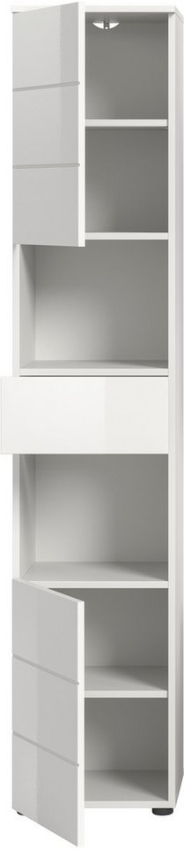 welltime Hochschrank BIEL, Höhe 190 cm, 2 Türen, 1 Schubkasten (1-St) Türanschlag wechselbar, modernes Design, Badschrank, Unterschrank, Bad – Bild 4 von 5