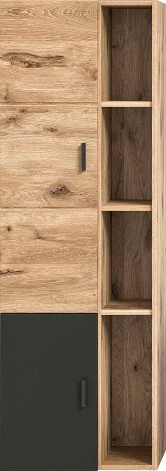 welltime Hochschrank Dolo, Breite 48 cm, 2 Türen, 4 offene Fächer, 5 variable Einlegeböden (1-St) Badmöbel, Hängeschrank, Badschrank, Schrank,Bad, Midischrank – Bild 3 von 5