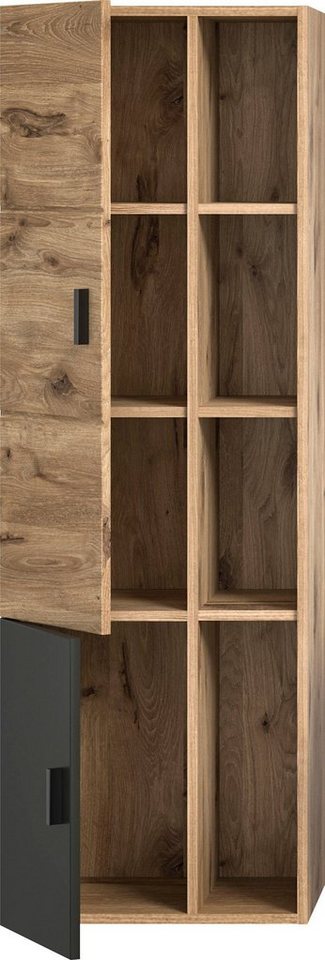 welltime Hochschrank Dolo, Breite 48 cm, 2 Türen, 4 offene Fächer, 5 variable Einlegeböden (1-St) Badmöbel, Hängeschrank, Badschrank, Schrank,Bad, Midischrank – Bild 4 von 5