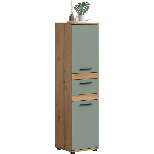 welltime Hochschrank LUCCA, Höhe 137 cm, 2 Türen, 1 Schubkasten, 2 Fachböden