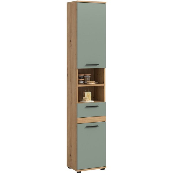 welltime Hochschrank LUCCA, Breite 35cm, 2 Türen, 1 Schubkasten, 2 Fächer