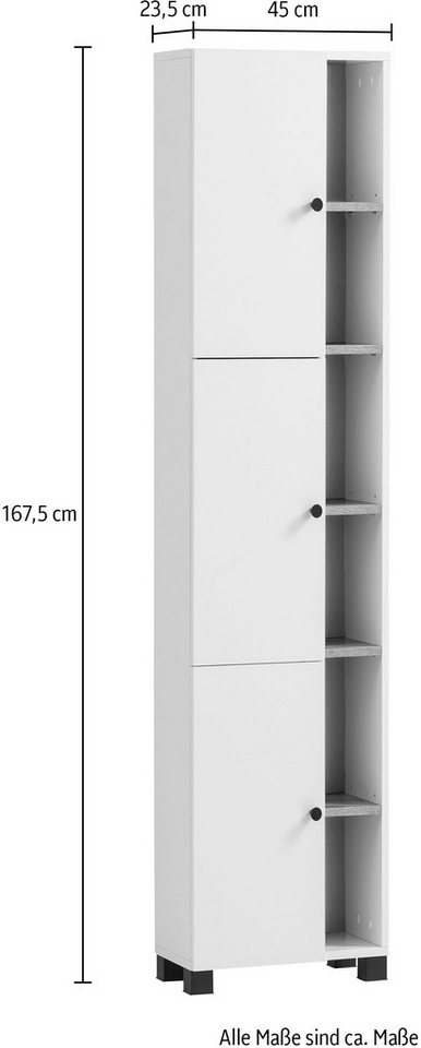welltime Hochschrank Lugo, Hochschrank, Made in Germany, B: 45 cm Solide Verarbeitung - Dieses Produkt ist in Deutschland gefertigt – Bild 5 von 5