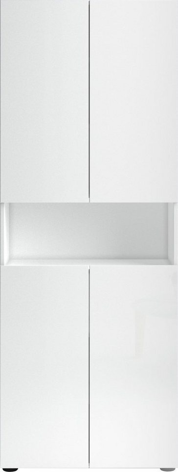 welltime Hochschrank MISTER, Hochschrank mit 6 geschlossenen und 1 offenen Fach Made in Italy,Hochglanz lackiert, Höhe 180 cm, mit Soft-Close Funktion – Bild 3 von 5