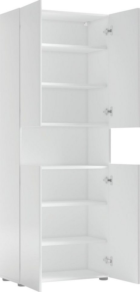 welltime Hochschrank MISTER, Hochschrank mit 6 geschlossenen und 1 offenen Fach Made in Italy,Hochglanz lackiert, Höhe 180 cm, mit Soft-Close Funktion – Bild 4 von 5