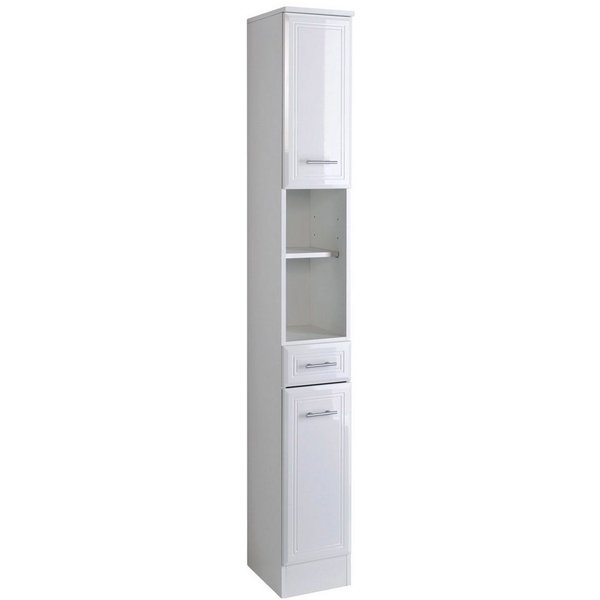 welltime Hochschrank Neapel Breite 25 cm, mit Hochglanzfronten und eleganter Fräsung