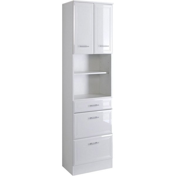welltime Hochschrank Neapel Breite 50 cm, mit Hochglanzfronten und eleganter Fräsung
