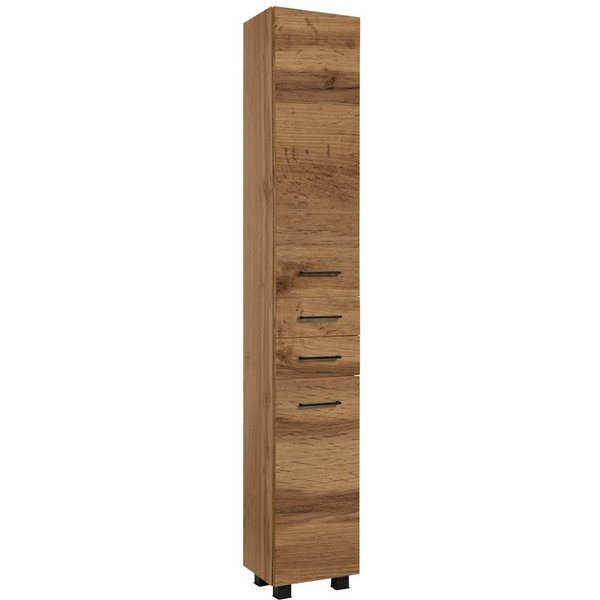 welltime Hochschrank Trento, verschiedene Ausführungen und Farben Badmöbel, Seitenschrank Breite 30 cm, viel Stauraum, Made in Germany